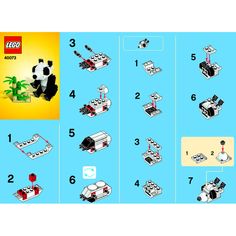 the instructions for how to build a lego panda