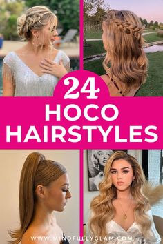 hoco hairstyles Hoco Hairstyles Easy, Hair For Medium Length Hair, Easy Hoco Hairstyles, Hair For Curly Hair, Hair For Short Hair, Curly Hair Straight, Updos Hairstyles, Fall Hair Cuts