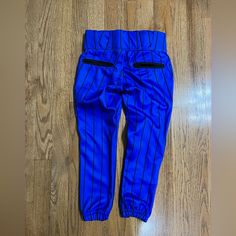 These Are Very Nice, New Without Tags, Youth Girl Small, Blue With Black Pinstripes Youth Softball/Baseball Pants. The Brand Is Champro, Which Is A High Quality Pant With Thick Material, Reinforced Double Knee, Wide Elastic Waist Band, With Tunnel Belt Loops, Two Snap, Zipper Closure. Two Slit Pockets On The Back. These Pants Can Complete A Uniform Or Would Be Great Practice Pants. Youth Softball, Girls Softball, Baseball Pants, Pants Blue, Waist Band, Kids Bottoms, Softball, Elastic Waist, Sweatpants