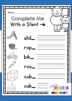 a worksheet with the words complete me and an image of a sheep on it