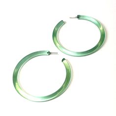 mint green hoops Modern Plastic Hoop Earrings, Modern Small Hoop Earrings In Plastic, Modern Plastic Hoop Jewelry, Modern Lucite Hoop Earrings, Green Hoop Earrings, Spa Masks, Biking With Dog, Denim Dog, Metallic Leggings