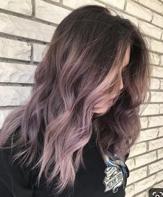 Faded Hair Color, Brown Ombre Hair Color, Lavender Hair Colors, Pink Ombre Hair, Purple Ombre Hair, Brown Ombre Hair, Dusty Lavender, Purple Mauve