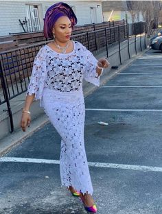 40+ Fabulous White Lace Styles For Owambe Parties. - Stylish Naija White Lace Outfits, Cord Lace Gown Styles Aso Ebi, Iro And Buba Styles Lace Classy, Iro And Buba Styles Lace, White Lace Outfit, Lace Outfits, Lace Long Gown