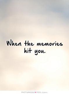 an airplane flying in the sky with a quote on it that says, when the memories hit you