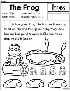 the frog has read and write worksheet