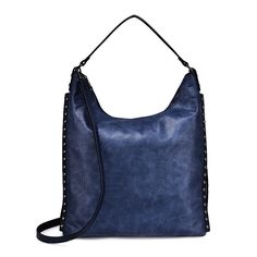 "This Mellow World Marion studded hobo bag will complement all of your outfits! This Mellow World Marion studded hobo bag will complement all of your outfits! Studded detail Water-resistant Washed print 16""H x 14""W x 4.5""D Shoulder strap drop-down length: 14"" Crossbody strap length: 18.5"" to 27"" Removable/adjustable crossbody strap Zipper closure Gunmetal hardware Interior: 1 zip pocket, 2 slip pockets Exterior: 1 zip pocketCONSTRUCTION & CARE Body: faux leather Lining: polyester Spot Gunmetal Hardware, Printed Handbags, Studded Leather, Leather Design, Crossbody Strap, Hobo Bag, Rebecca Minkoff Hobo, Zip Pockets, Shoulder Strap