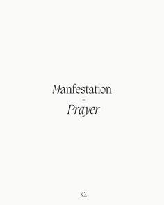 an image of a book cover with the words'manefestation prayer '