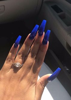 Blue Acrylic Nails, Smink Inspiration, Blue Nail, Acrylic Nails Coffin, Fabulous Nails, Coffin Nails Designs, Best Acrylic Nails