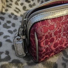 Small Vintage Coach Makeup Bag. It's Hardly Ever Used And Never Used For Makeup. Please Message Me With Any Questions. Thanks Coach Silver Bags For Gifts, Coach Silver Evening Bag, Silver Coach Bag For Evening, Silver Coach Evening Bag, Bags Coach, Vintage Coach, Cosmetic Bags, Message Me, Coach Handbags