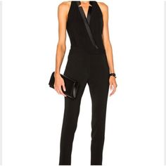 Veronica Beard Black Sleeveless Skinny Leg Tuxedo-Style Jumpsuit W Notched Lapels, 5 Pockets, Zip And Concealed Snap Closures At Front, Size 4 Bust 34” Waist 32” Hip 36” Rise 10” Inseam 29” Leg Opening 11” Black Fitted Sleeveless Pantsuit, Sleeveless Black Pantsuit For Night Out, Black Sleeveless Pantsuit For Night Out, Tweed Jumpsuit, Black Denim Jumpsuit, Women Long Sleeve Jumpsuit, Tuxedo Jumpsuit, Long Sleeve Swim, Velvet Jumpsuit