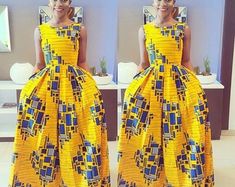 Claire Ankara and Tulle Ball Dress/ African Print Flower Girl Dress - Etsy UK Robes Wax, African Print Maxi Dress, Queen Clothes, Wedding Dress Pockets, Ankara Maxi Dress, Nigerian Outfits, Long African Dresses, African Prom Dresses, Clothes Material