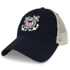 Breaker, Breaker, we have a cool stylish Coast Guard Seal Trucker Hat just for you.100% Cotton fabric with mesh backPre-curved visor Adjustable snap strapEmbroidered Coast Guard Seal design Navy Coast Guard, Military Pride, Military Hat, Seal Design, Cat Hat, Coast Guard, The Coast, Moth, Hats For Men