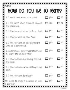 a printable worksheet with the words how do you like to learn?