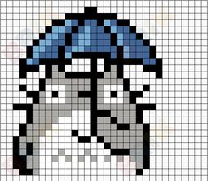 a pixellated image of a woman's face in blue and white, with the word