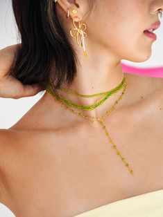 Summer Morning Dew Chain Necklace Beaded Chocker, Asymmetrical Necklace, A Ray Of Sunshine, The Sun Rises, Sun Rises, Summer Morning, Gold Vermeil Jewelry, Ray Of Sunshine, Morning Dew