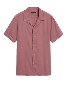 Banana Republic Summer Washed Button-up Shirt, Pink Shirt With Spread Collar For Summer, Pink Spread Collar Shirt For Summer, Pink Summer Shirt With Spread Collar, Casual Washed Linen Shirt, Cotton Washed Shirt With Spread Collar, Cotton Shirt With Spread Collar, Washed, Cotton Shirt With Spread Collar And Washed Detail, Washed Cotton Shirt With Spread Collar