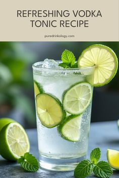 refreshing vodka tonic recipe with limes and mint