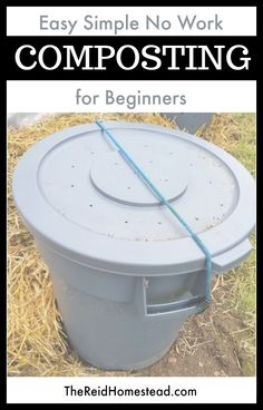 a composting for beginners simple easy diy compost bin with text overlay