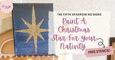 I created my own Christmas star for my Nativity and in this post I want to show you how to make an easy Christmas star on a beautifully easy night sky background with a printable template found in the Fifth Sparrow No More free printables library. Night Sky Background, Diy Ombre, Sky Background, Easy Christmas, Christmas Star, Dining Table Decor