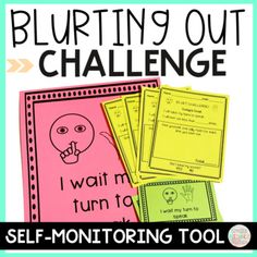 Do your students need frequent redirection for blurting out?  Are you losing valuable instructional time due to blurting out?  Blurting out is often related to poor impulse control.  Impulse control is an important executive functioning skill.  It can often be improved on by using different strategies and supports.  This printable resource includes visuals and self-monitoring sheets for students to set and track goals. Included: 1 printable 8.5" x 11" visual reminder  poster that says, "I raise Brain Breaks Elementary, Work Strategies, Social Work Offices, Counseling Tips, Track Goals, Classroom Discipline, Student Tips, Visual Supports, Executive Functioning Skills