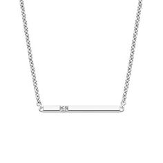 Diamond Bar Pendant | Brilliant Earth Elegant Bar, Diamond Bar, Brilliant Earth, Bar Pendant, Silver Bars, Diamond Set, Silver Diamonds, Cable Chain, Contemporary Design