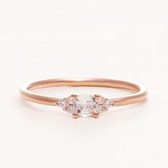 rose gold promise ring, ring for her, ring with diamonds, Engagement ring Engagement Ring Delicate, Rose Gold Promise Ring, Gold Promise Ring, Simple Engagement, Dainty Engagement Rings, Gold Promise Rings, Minimalist Engagement Ring, Gold Rings Stackable, Cluster Rings