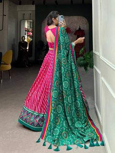 Beautiful printed cotton navratri lehenga choli Pastel Gown, Lehenga Crop Top, Party Wear Gowns