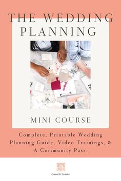 the wedding planning course for couples and their guests is shown in this book cover image