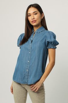 gala-button-down-short-sleeve-top-imperial-blue Imperial Blue, Comfy Outfit, Button Down Short Sleeve, Fit Body, On Vacation, Comfy Outfits, Short Sleeve Top, Running Errands, Short Sleeves Tops