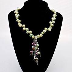 This Is A Green & Pink Freshwater Pearl Y Necklace Green, White And Pink Colored Freshwater Pearl Necklace With Quartz And Citrine Stones. Finished With A Silvertone Safety Clasp. 15 1/2" Length This Necklace Is In Excellent Condition Never Worn Y Necklace, Necklace Green, Freshwater Pearl Necklace, Citrine Stone, Green Necklace, Freshwater Pearl Necklaces, Semi Precious Stones, Semiprecious Stones, Citrine