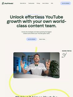 the homepage for youtube's video chats, which is designed to look like an