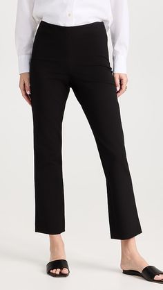 Vince Crop Flare Pants | Shopbop Stretch Elastane Dress Pants With Straight Hem, Elegant Mid-rise Stretch Dress Pants, Elegant Stretch Mid-rise Dress Pants, Classic Flared Stretch Bottoms, Classic Flare Stretch Pants, Classic Stretch Flare Pants, Classic Stretch Elastane Dress Pants, Chic Slim Fit Elastane Dress Pants, Mid-rise Stretch Dress Pants For Formal Occasions