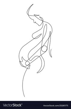 a continuous line drawing of a woman's body