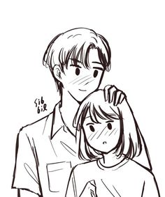 a black and white drawing of a father holding his daughter