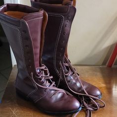 Maroon Red Tall Boots Like New Tods Shoes, Maroon Red, Tall Boots, Red Brown, Lace Up Boots, Shoe Laces, Like New, Size 7, Lace Up