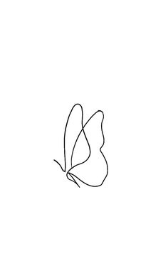 a single line drawing of a butterfly on a white background