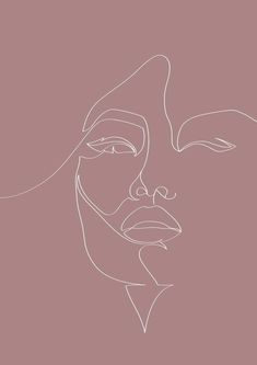 a line drawing of a woman's face