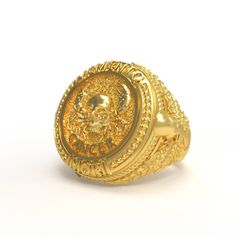 Introducing our Cancer Signet Memento Mori Men's Zodiac Gold Ring - a unique piece of jewelry that symbolizes astrology, life, and the spirit of the Cancer zodiac sign. This ring is not just an accessory, it's a tangible connection to the world of astrology and life. Our ring is skillfully crafted from high-quality gold, ensuring durability and a timeless appeal. The centerpiece of this ring is the Cancer Signet Memento Mori design, a symbol that captures the essence of the Cancer zodiac sign, r Gold Ring Unique, Viking Ring, Masonic Ring, Retro Ring, Animal Rings, Everyday Rings, Handmade Rings, Gifts For Brother, Skull Ring