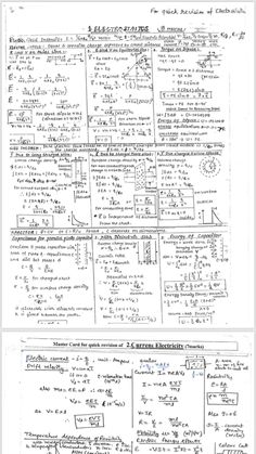 two sheets of paper with calculations on them