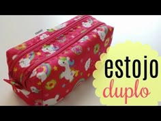 an image of a pink bag with unicorns on it and the words esttojo duplo