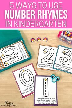 five ways to use number rhymes in children's learning activities with the text overlay that reads, 5 ways to use number rhymes in kindergarten