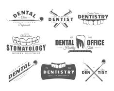 Dental label isolated on white backgroun... | Premium Vector #Freepik #vector #logo #banner #vintage #label Logo Banner, Dental Office, Healthy Teeth, Vector Logo, Premium Vector, White Background, White