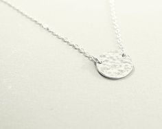 Hammered sterling silver disc necklaceSimple beauty!This classy necklace is made of solid sterling silver.Disc is hammered and measures 0.5 inch (13 mm)Specify necklace length during checkout.Matching earrings: http://etsy.me/1cklezyMy products are not intended for use by children. Moon Real, Sterling Silver Jewelry Cleaner, Minimalist Jewelry Silver, Classy Necklace, Hammered Necklace, Pendant Minimalist, Jewelry Simple, Silver Chain Style, Hammered Sterling Silver