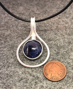 Blue Sodalite and Sterling Silver Pendant - Etsy Blue Sodalite, Natural Stone Jewelry, Silver Jewelry Handmade, Fort Collins, Metal Pendant, Jewelry Handmade, Fine Silver, Sterling Silver Pendant, Leather Cord