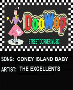 the logo for doowop street corner music, which is featured in an advertisement