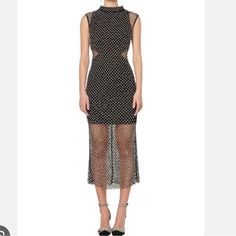 Elliatt Audrina Black Pearl Embellished Mesh Statement Midi Dress Size Xs New With Tags Retail Value Is $600.00 + Tax New Collection And Still On Pre-Order Get It Here Now Also For A Lot Less Soo Fire Perfect Little Black Statement Dress Lbd Elliatt's Audrina Midi-Dress Features A Fitted Silhouette With Side Cut Outs. A Mesh Overlay Embellished With Iridescent Faux Pearls Elevates The Look. High Neck Sleeveless Cut-Out Bodice Exposed Back-Zip Closure 100% Polyester Lined Dry Clean Imported About Jovani Prom, Corset Midi Dress, One Shoulder Midi Dress, High Neck Sleeveless, Flirty Dresses, Statement Dress, Floral Lace Dress, Midi Dress Summer, Mesh Overlay