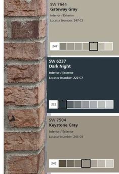 a brick wall with different shades of gray and brown on it, along with the same color scheme