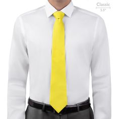 Solid KT Yellow Necktie - Classic - Knotty Tie Co. Classic Yellow Ties For Summer, Classic Yellow Ties For Office, Classic Yellow Wedding Tie, Yellow Summer Business Ties, Yellow Neckerchief, Gold Tie, Neck Gaiters, Small Bows, Kids Pillows