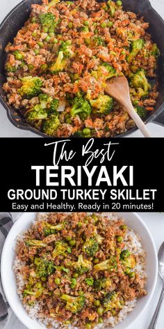 the best teriyaki ground turkey skillet is easy and healthy, ready in 20 minutes