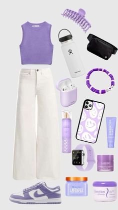 Preppy Outfits For School, Look Legging, Classy Outfits For Women, Preppy Summer Outfits, Casual Preppy Outfits, Purple Outfits, Trendy Outfits For Teens, Cute Lazy Day Outfits, Cute Outfits For School